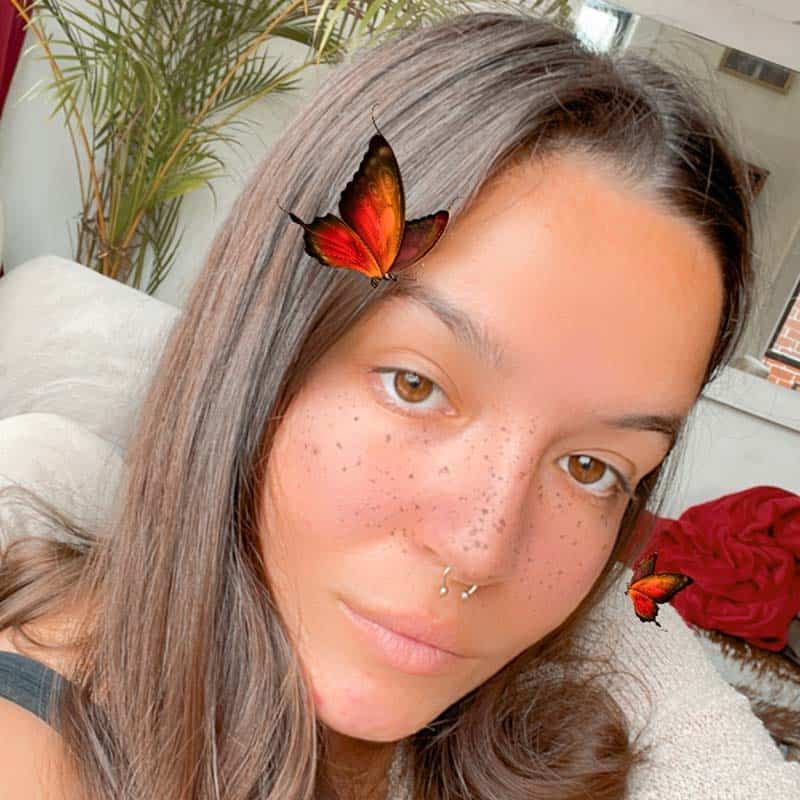 Woman with filters on photo