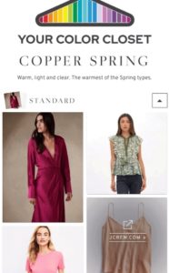 copper spring color closet